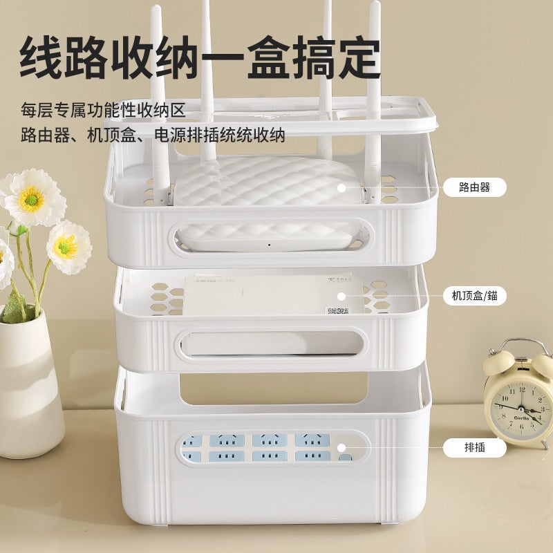 Wifi Router Storage Box Desktop Wireless Optical Cat Tv Set-Top Box Rack Socket Wire Finishing Artifact - Image 4